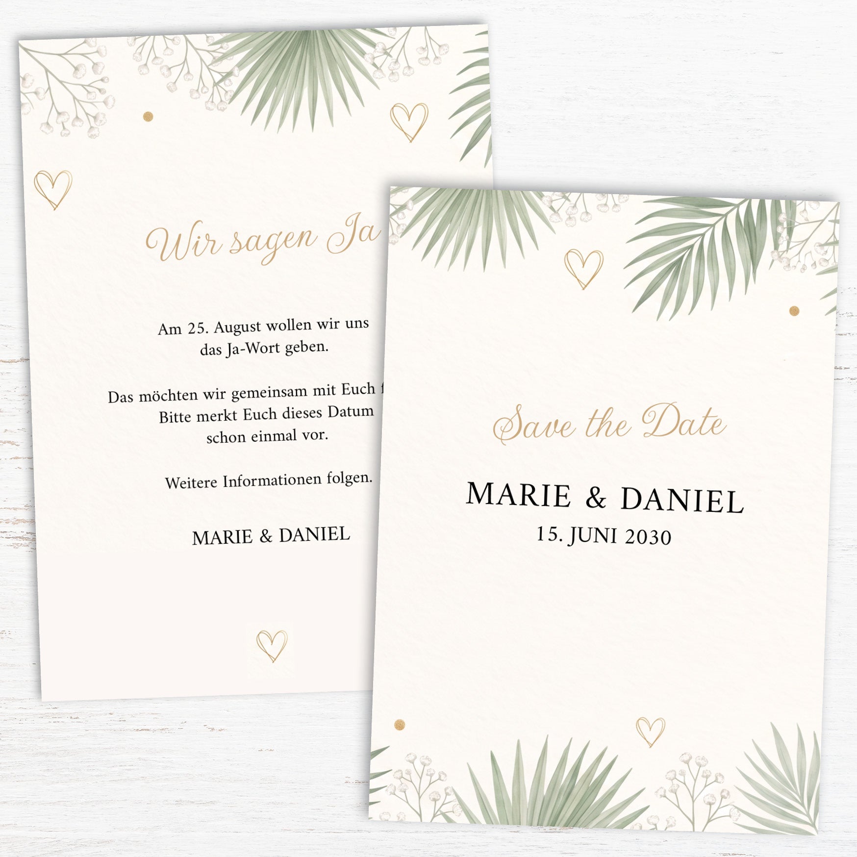 Save the Date Hochzeit „Botanical“ – Stilvolle Vorankündigung mit floraler Eleganz